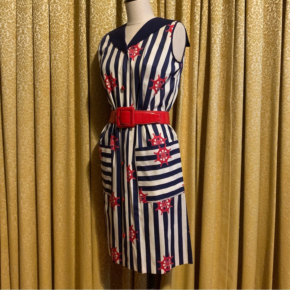Vintage Cotton Nautical Dress - Picture 1 of 4